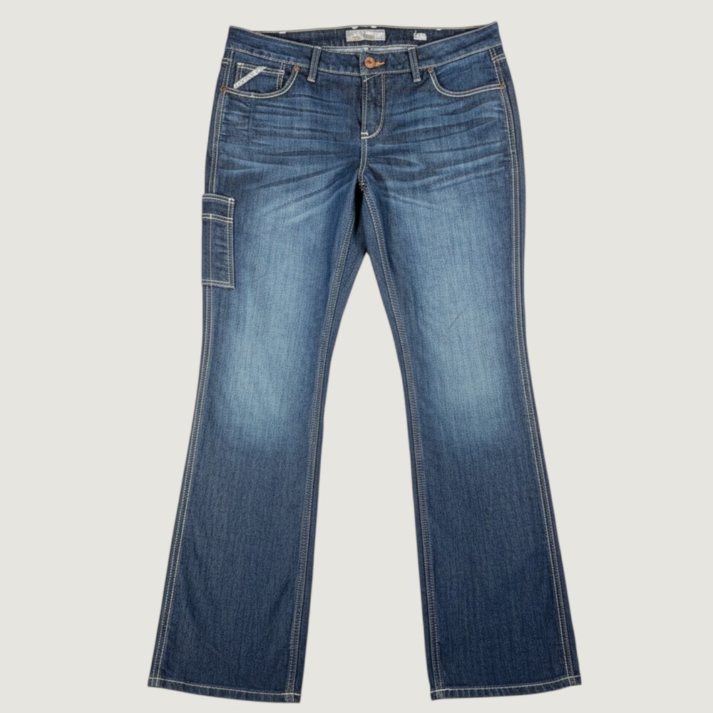 Ariat Rebar Riveter Mid Rise Bootcut Jeans 18WL Hallow DuraStretch Work Denim